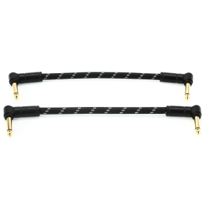 Fender 0990820087 Deluxe Series Right Angle to Right Angle Instrument Cable - 6 inch Black Tweed (2-pack)