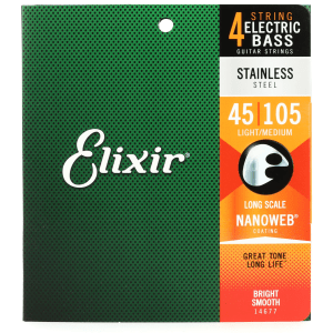 Elixir Strings 14677 Nanoweb Long-scale Electric Bass Strings - .045-.105 Light/Medium