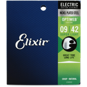 Elixir Strings 19002 Optiweb Electric Guitar Strings - .009-.042 Super Light