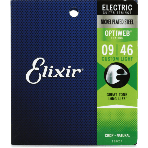 Elixir Strings 19027 Optiweb Electric Guitar Strings - .009-.046 Custom Light