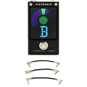 Pigtronix 2NR Chromatic Tuner Pedal with Patch Cables