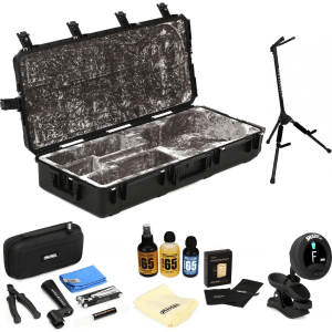 SKB 3i-4217-18 iSeries Waterproof Acoustic Guitar Case Essential Care Bundle - Black