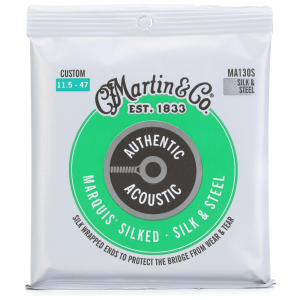 Martin MA130S Authentic Acoustic Marquis Silked Silk and Steel Guitar Strings - .0115-.047