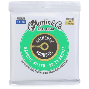 Martin MA150S Authentic Acoustic Marquis Silked 80/20 Bronze Guitar Strings - .013-.056 Medium