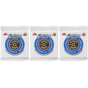 Martin MA540 Authentic Acoustic Superior Performance 92/8 Phosphor Bronze Guitar Strings (3-Pack) - .012-.054 Light