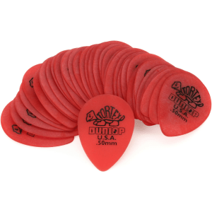 Dunlop 423R050 Tortex Small Teardrop Guitar Picks - .50mm Red (36-pack)