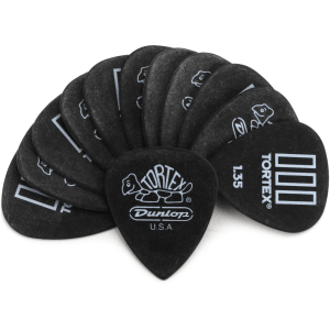 Dunlop Tortex TIII Guitar Picks - 1.35mm Black (12-pack)