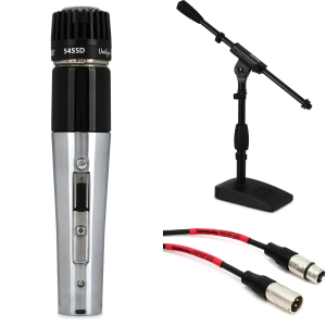 Shure 545SD Cardioid Dynamic Instrument Microphone Bundle with Stand and Cable