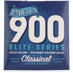 La Bella 900 Golden Nylon & Polished Golden Alloy Classical Guitar Strings - Medium Tension