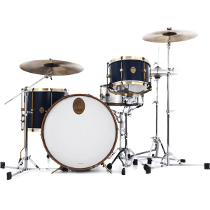 A&F Drum Company Chandler Club 3-piece Shell Pack - Chandler Blue with Brass Hoops