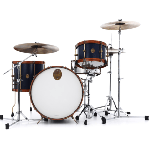 A&F Drum Company Maple Club 3-piece Shell Pack - Chandler Blue with Wood Hoops