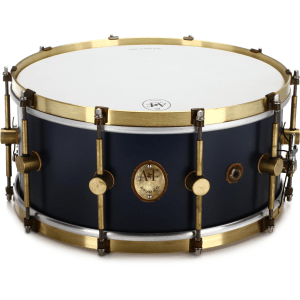 A&F Drum Company Maple Club Snare Drum - 6.5 x 14-inch - Chandler Blue with Brass Hoops