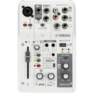 Yamaha AG03 Mk2 3-channel Mixer and USB Audio Interface - White