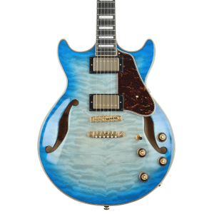 Ibanez Artcore Expressionist AM93QM Semi-Hollow Electric Guitar - Jet Blue Burst