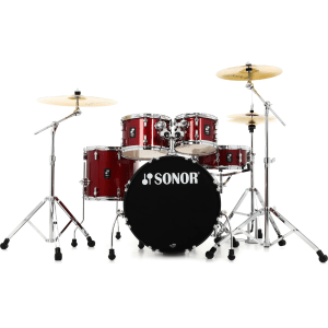 Sonor AQX Studio 5-piece Drum Set with Hardware Pack - Red Moon Sparkle