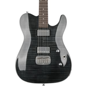 G&L Tribute ASAT Deluxe Carved Top Electric Guitar - Trans Black with Indian Rosewood Fingerboard