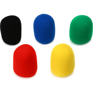 On-Stage ASWS58C5 Windscreen for Handheld Microphones - Multi-color (5-pack)