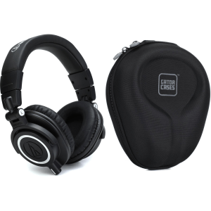 Audio-Technica ATH-M50x Closed-back Studio Monitoring Headphones with Case