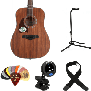 Ibanez AW54 Left-Handed Acoustic Guitar Essentials Bundle- Open Pore Natural