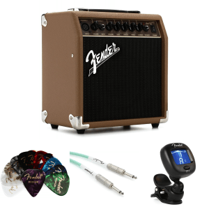 Fender Acoustasonic 15 - 15-watt 1x6" Acoustic Combo Amp Essentials Bundle