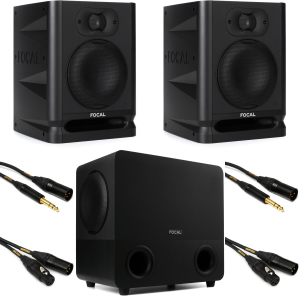 Focal Alpha 50 Evo 5 inch Powered Studio Monitor (Pair) with 8 inch Studio Subwoofer and Cables