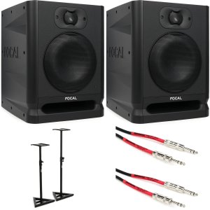 Focal Alpha 65 Evo 6.5 inch Powered Studio Monitor Pair with Stands and Cables