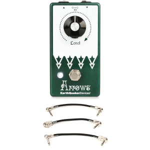 EarthQuaker Devices Arrows V2 Preamp Booster Pedal with 3 Patch Cables