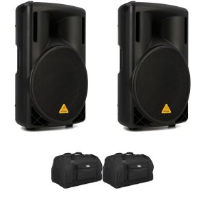 Behringer Eurolive B215D 550-watt 15-inch Powered Speaker Pair with Bags Bundle