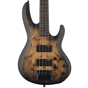 ESP LTD B-4 Ebony Bass Guitar - Charcoal Burst Satin