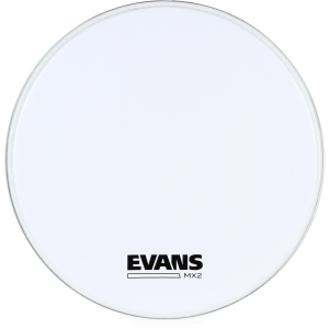 Evans MX2 White Marching Bass Drumhead - 16 inch