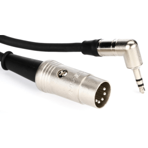 Pro Co BEM35L-06 - Type A 3.5mm Male TRS Angled to Male 5-pin DIN MIDI Cable - 6 inch