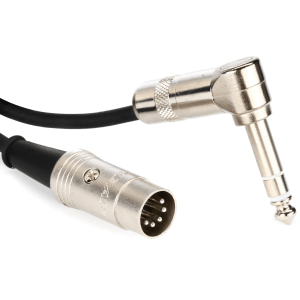 Pro Co BEMBQL-06 - Type A 1/4 inch TRS Male Angled to 5-pin DIN MIDI Cable - 6 inch