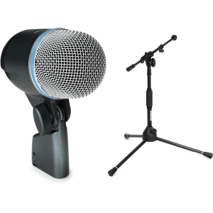 Shure Beta 52A Supercardioid Dynamic Kick Drum Microphone with Low-profile Tripod Stand
