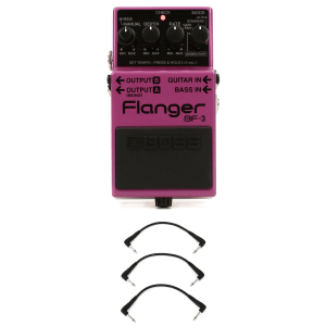 Boss BF-3 Flanger Pedal with 3 Patch Cables