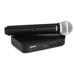 Shure BLX4 Wireless Receiver with Demo PG58 Wireless Handheld Microphone Transmitter - H11 Band