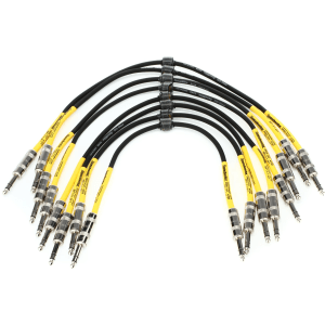 Pro Co BP-1.5 Excellines Balanced Patch Cable - 1/4-inch TRS Male to 1/4-inch TRS Male 8-pack - 1.5 foot