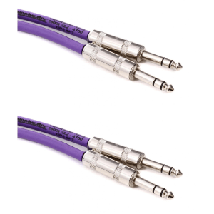 Pro Co BP-5 Excellines Balanced Patch Cable - 1/4-inch TRS Male to 1/4-inch TRS Male - 5 foot (2-Pack)