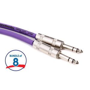 Pro Co BP-5 Excellines Balanced Patch Cable TRS Male to TRS Male 8-pack - 5 foot