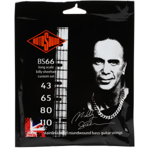 Rotosound BS66 Swing Bass 66 Billy Sheehan Custom Stainless Steel Roundwound Bass Guitar Strings - .043-.110 Medium Long Scale 4-string