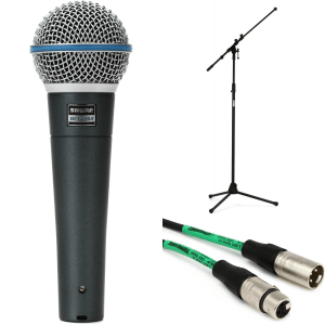 Shure Beta 58A Handheld Microphone Bundle with Stand and Cable