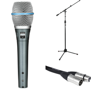 Shure Beta87A Handheld Microphone Bundle with Stand and Cable