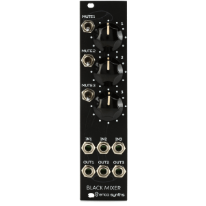 Erica Synths Black Mute Mixer Eurorack Mixer Module with Buffered Outs and Mutes