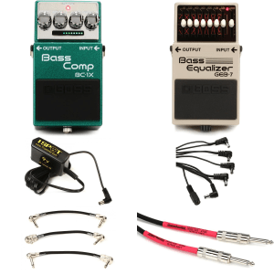 Boss BC-1X Bass Compressor and GEB-7 Bass EQ Pedal Pack with Power Supply
