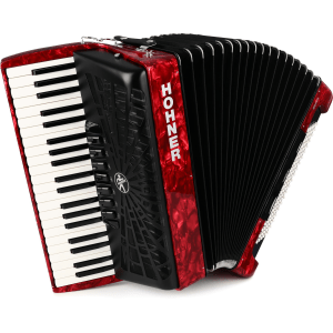 Hohner Bravo III 120 Chromatic Piano Key Accordion - Pearl Red