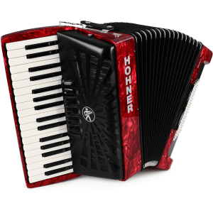 Hohner Bravo III 72 Chromatic Piano Key Accordion - Pearl Red