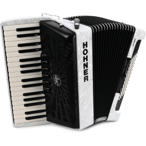 Hohner Bravo III 72 Chromatic Piano Key Accordion - Pearl White