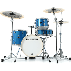Ludwig Breakbeats 2022 By Questlove 4-piece Shell Pack with Snare Drum - Blue Sparkle