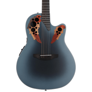Ovation Celebrity Elite CE44-RBB Mid-Depth Acoustic-Electric Guitar - Reverse Blue Burst