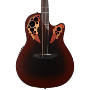 Ovation Celebrity Elite CE44-RRB Mid-depth Acoustic-electric Guitar - Reverse Red Burst
