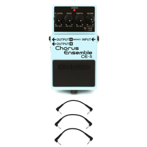 Boss CE-5 Stereo Chorus Ensemble Pedal with 3 Patch Cables